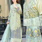 Mint Embroidered Dhanak — 3-Piece Unstitched Suit; model styling view 1.