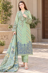 Mint Embroidered Dhanak - 3-Piece Unstitched Suit; front view showing the supplied design as a tailoring presentation.