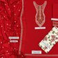Embroidered Neckline Dhanak — 3-Piece Unstitched Suit in Burgundy; supplied design and embroidery detail 4.