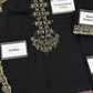 UE-479 Embellished Chiffon — 3-Piece Unstitched Suit in Black; supplied design and embroidery detail 8.