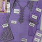 UE-479 Embellished Chiffon — 3-Piece Unstitched Suit in Lilac; supplied design and embroidery detail 9.