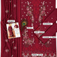 Burgundy Floral Dhanak — 3-Piece Unstitched Suit in Burgundy; supplied design and embroidery detail 3.