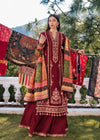 Floral Shawl Dhanak — 3-Piece Unstitched Suit; model styling view 1.