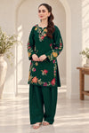 6175 Emerald Dhanak - 2-Piece Unstitched Suit; front view showing the supplied design as a tailoring presentation.