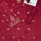 6218 Burgundy Dhanak — 2-Piece Unstitched Suit in Burgundy; supplied design and embroidery detail 3.