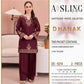 6218 Burgundy Dhanak — 2-Piece Unstitched Suit; model styling view 4.