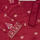 6218 Burgundy Dhanak — 2-Piece Unstitched Suit; supplied design and embroidery detail 5.