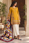 6534 Mustard Dhanak - 3-Piece Unstitched Suit; front view showing the supplied design as a tailoring presentation.