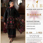6536 Black & Rose Dhanak - 3-Piece Unstitched Suit; original photograph 1, supplied unstitched.