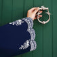 6219 Navy & Ivory Dhanak - 3-Piece Unstitched Suit; original photograph 4, supplied unstitched.