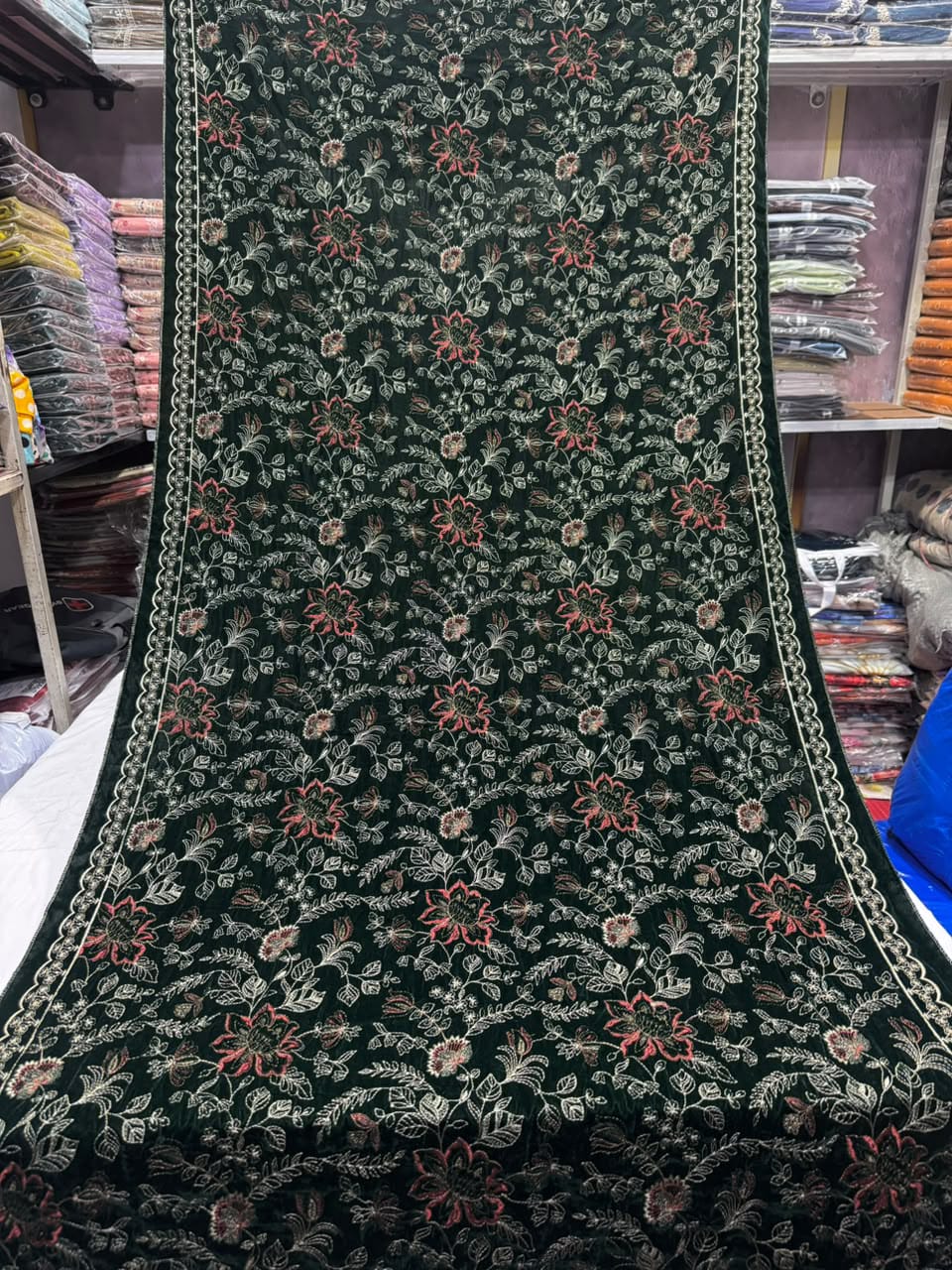 Ornate Embroidered Velvet - 3-Piece Unstitched Suit; original photograph 13, supplied unstitched.