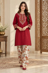 Embroidered Neckline Dhanak - 2-Piece Unstitched Suit; front view showing the supplied design as a tailoring presentation.
