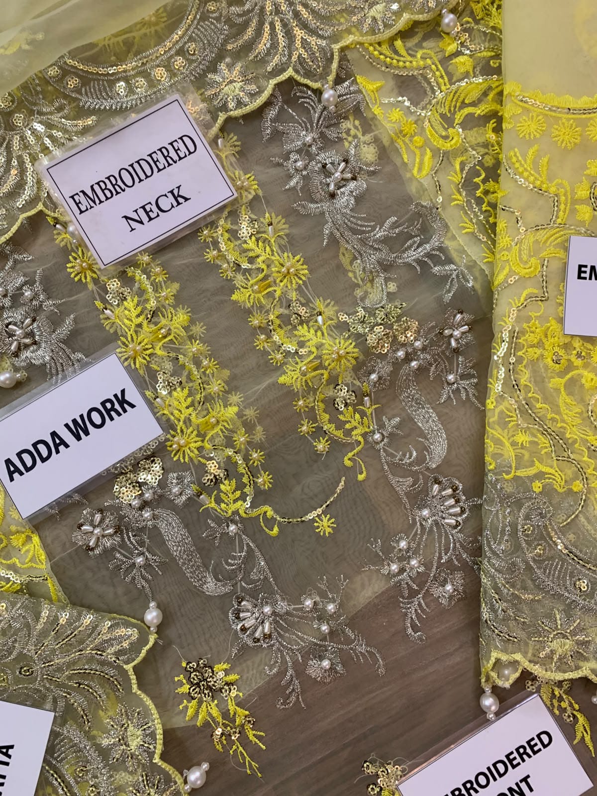 Pastel Embroidered Organza - 3-Piece Unstitched Suit; original photograph 2, supplied unstitched.