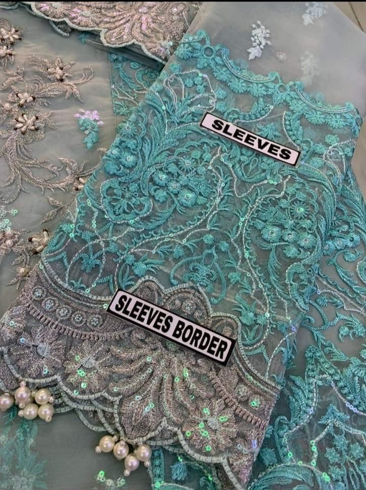 Pastel Embroidered Organza - 3-Piece Unstitched Suit; original photograph 6, supplied unstitched.