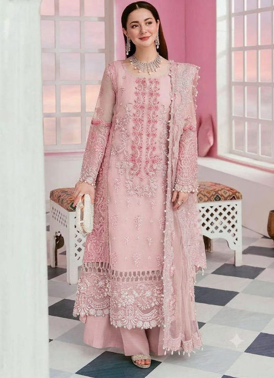 Pastel Embroidered Organza - 3-Piece Unstitched Suit; original photograph 8, supplied unstitched.