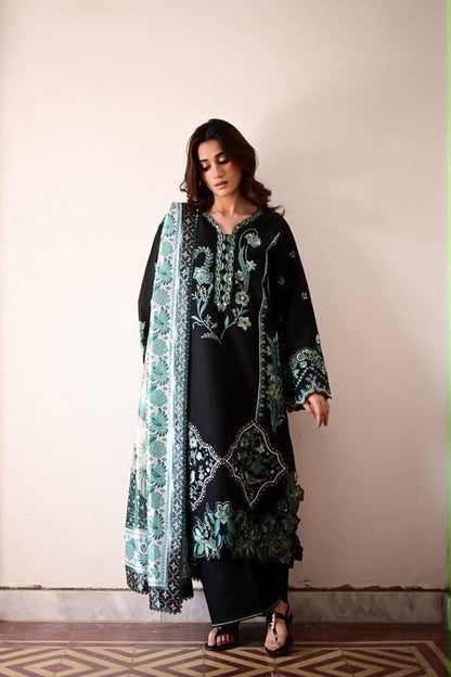 Floral Wool Shawl Dhanak - 3-Piece Unstitched Collection; original photograph 7, supplied unstitched.