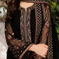Black Chiffon & Burgundy Silk - 3-Piece Unstitched Suit; original photograph 1, supplied unstitched.