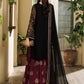 Black Chiffon & Burgundy Silk - 3-Piece Unstitched Suit; original photograph 2, supplied unstitched.