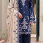 Contrast Embroidered Dhanak with Printed Wool Shawl - 3-Piece Unstitched Suit — original fabric or styling detail 2.