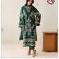 Embroidered Dhanak Two-Piece Edit - Unstitched Collection; Forest Green Scrollwork, original model view.