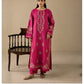 Embroidered Dhanak Two-Piece Edit - Unstitched Collection; Fuchsia Floral, original model view.
