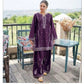 Embroidered Dhanak Two-Piece Edit - Unstitched Collection; Purple Minimal, original model view.