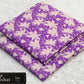 All-Over Printed Khaddar - 2-Piece Unstitched Suit; Lilac and Ivory Leaves, actual fabric and design detail.