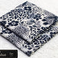 All-Over Printed Khaddar - 2-Piece Unstitched Suit; Black and White Speckles, actual fabric and design detail.