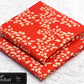 All-Over Printed Khaddar - 2-Piece Unstitched Suit; Orange and Ivory Floral, actual fabric and design detail.