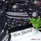 Digital Printed Lawn - 3-Piece Unstitched Collection; Black and White Sprigs, actual fabric and design detail.