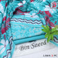 Digital Printed Lawn - 3-Piece Unstitched Collection; Turquoise Geometric, actual fabric and design detail.