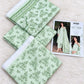 Pastel Printed Airjet Karandi - 3-Piece Unstitched Collection; Mint, actual fabric and design detail.