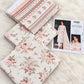 Pastel Printed Airjet Karandi - 3-Piece Unstitched Collection; Blush, actual fabric and design detail.