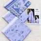 Pastel Printed Airjet Karandi - 3-Piece Unstitched Collection; Lilac, actual fabric and design detail.