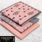 Printed Dhanak with Neckline Embroidery - 3-Piece Unstitched Collection; Blush Motif, actual fabric and design detail.