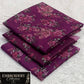 Printed Dhanak with Neckline Embroidery - 3-Piece Unstitched Collection; Berry Botanical, actual fabric and design detail.
