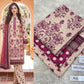 Panel Embroidered Dhanak - 3-Piece Unstitched Collection; Ivory and Berry Botanical, model and fabric view.