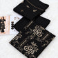 Classic Floral Embroidered Dhanak - 3-Piece Unstitched Collection; Black, actual fabric and design detail.