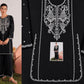 Floral and Motif Dhanak - 2-Piece Unstitched Collection; Black Necklace, original model view.