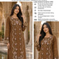 Floral and Motif Dhanak - 2-Piece Unstitched Collection; Olive Floral Vine, original model view.
