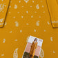 Floral and Motif Dhanak - 2-Piece Unstitched Collection; Mustard Allover, actual fabric and design detail.