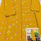 Floral and Motif Dhanak - 2-Piece Unstitched Collection; Mustard Sprig, actual fabric and design detail.