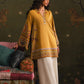Floral and Motif Dhanak - 2-Piece Unstitched Collection; Mustard Floral Border, original model view.