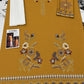 Floral and Motif Dhanak - 2-Piece Unstitched Collection; Mustard Floral Border, actual fabric and design detail.