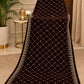 Sequin Velvet Shawl - 2.5-Yard Ready-to-Wear; Diamond - Brown, shawl design view.