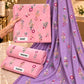 Pink and lavender Aneela 8101: actual shirt, trouser and shawl fabric