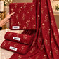 Burgundy Aneela 8101: actual shirt, trouser and embroidered shawl fabric