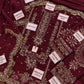 Burgundy Alizeh: actual unstitched fabric and embroidery pieces