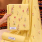 Lemon Indian Booti Dhanak — actual unstitched shirt, trouser and embroidered dupatta fabric