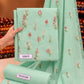 Mint Indian Booti Dhanak — actual unstitched shirt, trouser and embroidered dupatta fabric